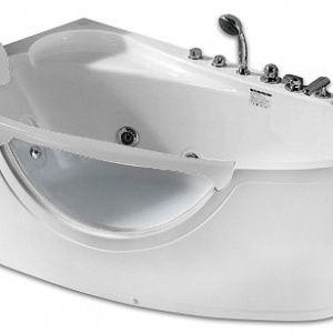 Гидромассажная ванна Gemy G9046 B L 161*96 со стеклянной стенкой